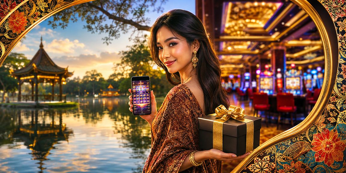 Antara muka kasino mudah alih Malaysia bergaya batik pada telefon pintar